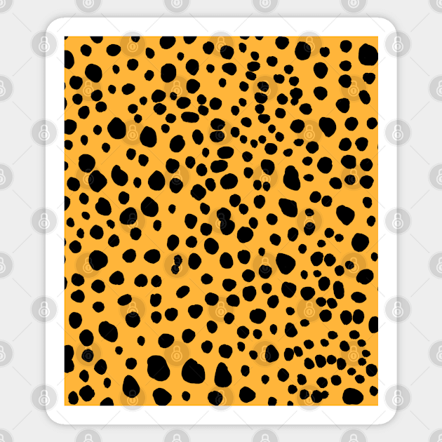 Dalmatian Print on Mustard Yellow Sticker by OneThreeSix